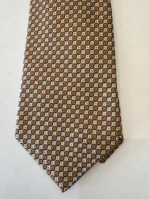 Corbata para hombre Charles Tyrwhitt siete pliegues 100 % seda hecha en Inglaterra tostada y dorada Foto 1 de 4