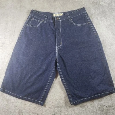 Pantalones Cortos de Jean PJ MARK De Colección Para Hombres Talla 38 Sueltos Y2K Hip Hop Largo Azul Denim Grunge  Foto 1 de 4