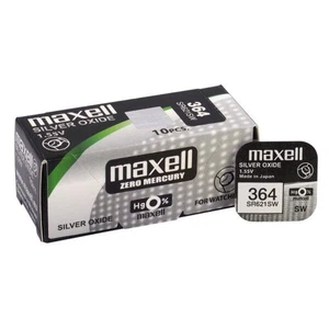 10 piles maxell 364 363 Sr621Sw argent 1.55V pile de montre neuves - Photo 1/1