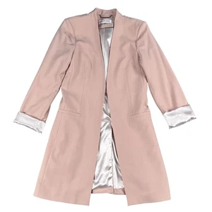 Calvin Klein Womens Blush Open Front Roll Cuff Jacket Sz 2 - Picture 1 of 5