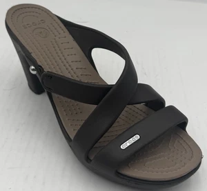 Crocs Cyprus IV Womens Strappy Sz 9 Black Studded Casual Silp-On Block Heel - Picture 1 of 7