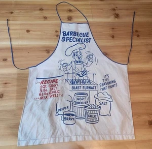 Vintage 1950 BBQ Grilling APRON Divertente Barbecue Specialista Cucina Pollo - Foto 1 di 9