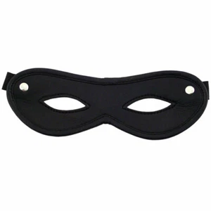 Rouge Open Eye Mask Sexy Black Leather Elastic Strap Role Play Fetish Bondage - Picture 1 of 2