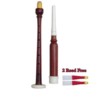 Rosewood Practice Chanter Rose Colour Imitation Ivy Mounts with 2 Reeds - Picture 1 of 1