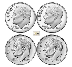 2023 S,S,P,D PP Roosevelt 99,99% Silber Groschen PP alle 4 - Bild 1 von 4