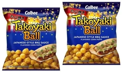 PACK de 2 salsas de barbacoa estilo japonés Calbee con sabor a maíz soplo bola Takoyaki, 17,6 OZ Foto 1 de 4