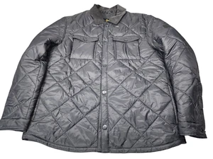 Barbour Mens 2XL XXL Black Quilted Jacket Corduroy Collar Field Hunting Coat - Picture 1 of 5