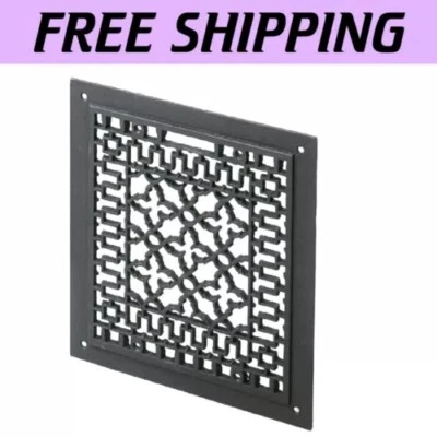Elegante grelha de piso de ferro fundido preto fosco - 12"x14" para cobertura de ventilação perfeita - Imagem 1 de 4