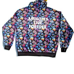 ASSH0LES* LIVE FOREVER Psychedelic Mushrooms Hoodie XL UNISEX Festivals Raves - Picture 1 of 14