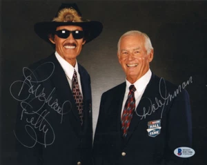 RICHARD PETTY & DALE INMAN DUAL SIGNED AUTOGRAPHED 8x10 PHOTO RARE BECKETT BAS - Picture 1 of 2