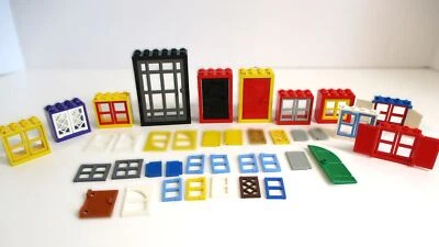 LEGO DOORS WINDOWS MIXED LOT BARRED DOOR CASTLE LATTACE SHUTTERS FRAM 60 PIECES - Image 1 of 4