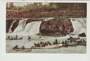 POSTCARD FISHING AT OREGON CITY OREGON - Picture 1 of 2