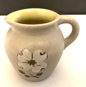 Vintage Pigeon Forge Pottery"Dogwood"Creamer~Yellow Interior~Tennessee~3.5" Tall - Picture 1 of 4
