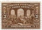 CANADA 50th.ANNIVERSARY OF CONFEDERATION 3c.BROWN 1917 FINE LIGHTLY USED HINGED