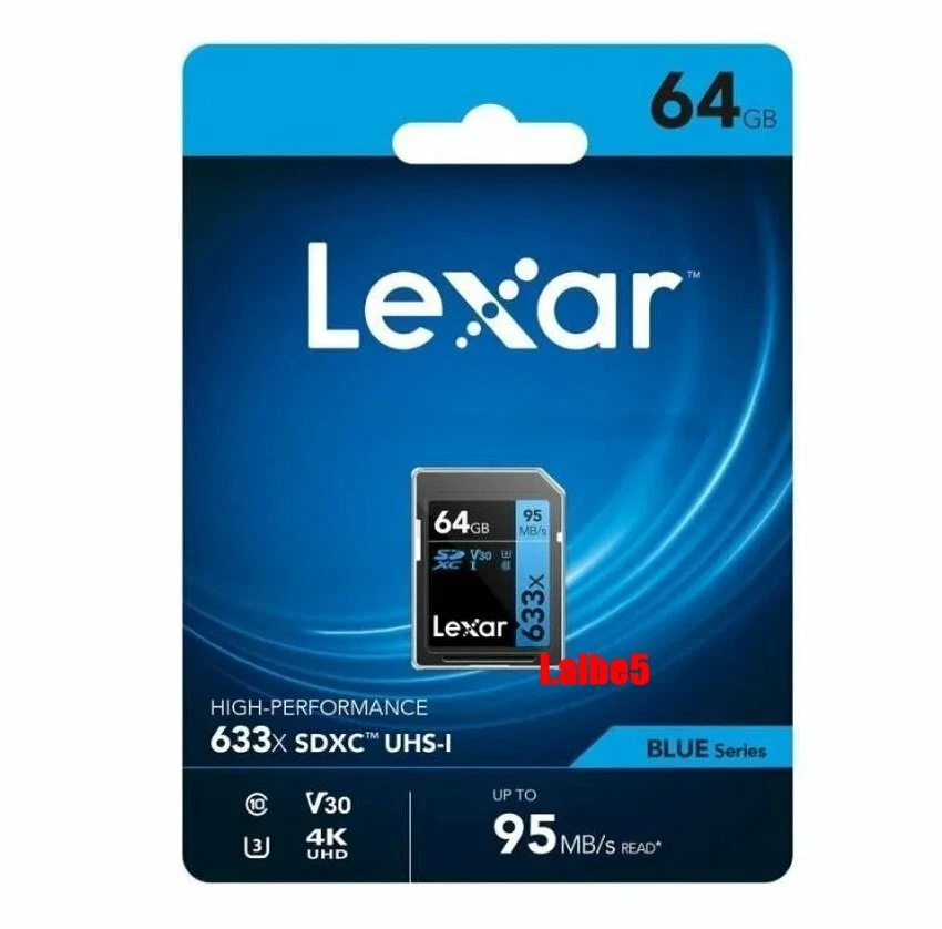 Lexar Professional 64GB 64G 633x 95MB/s SDXC SD UHS-I U1 Class 10 4K Memory Card - Image 1 of 1