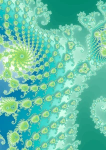 Mandelbrot Set Image Fractal Infinity Teal Blue Aqua Green Amoebas Poster Print - Picture 1 of 1