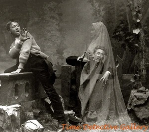 A Ghost Haunting Two Men - Historic Photo Print - Picture 1 of 1