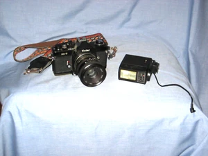 #303 - VIVITAR XC-3 -  35MM FILM CAMERA - 55MM-1:2.1 LENS - WITH FLASH, STRAP - Picture 1 of 10
