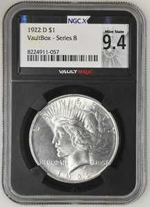 1922-D $1 Peace Silver Dollar - NGC MS64 OR NGCX 9.4 - Vaultbox - Picture 1 of 2