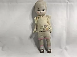 Vintage 1930s Ceramic Bisque Doll Japan Articulated Arms & Legs Handmade Clothes - Picture 1 of 12