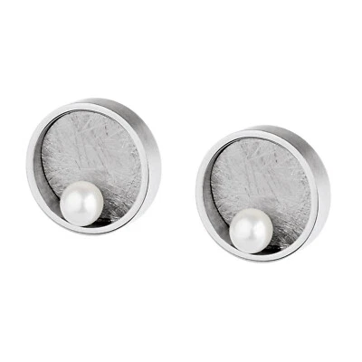 Ernstes Design Evia Ohrringe Ohrstecker E732 Süßwasser Perle 4mm Stahlschmuck - Bild 1 von 2
