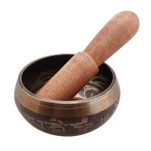 Weget Tibetan Singing Bowl with Hand Hammer, Bronze, Buddhism, Yoga, Meditati... - Picture 1 of 8