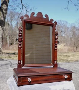 Antike Chippendale Stil Kommode Top Rasier Spiegel Ständer Waschtisch Schmuckkästchen  - Bild 1 von 12