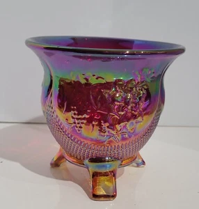 Fenton For Levay Ruby Red Carnival Fine Cut & Grapes Rose Bowl LIMITED - Picture 1 of 6