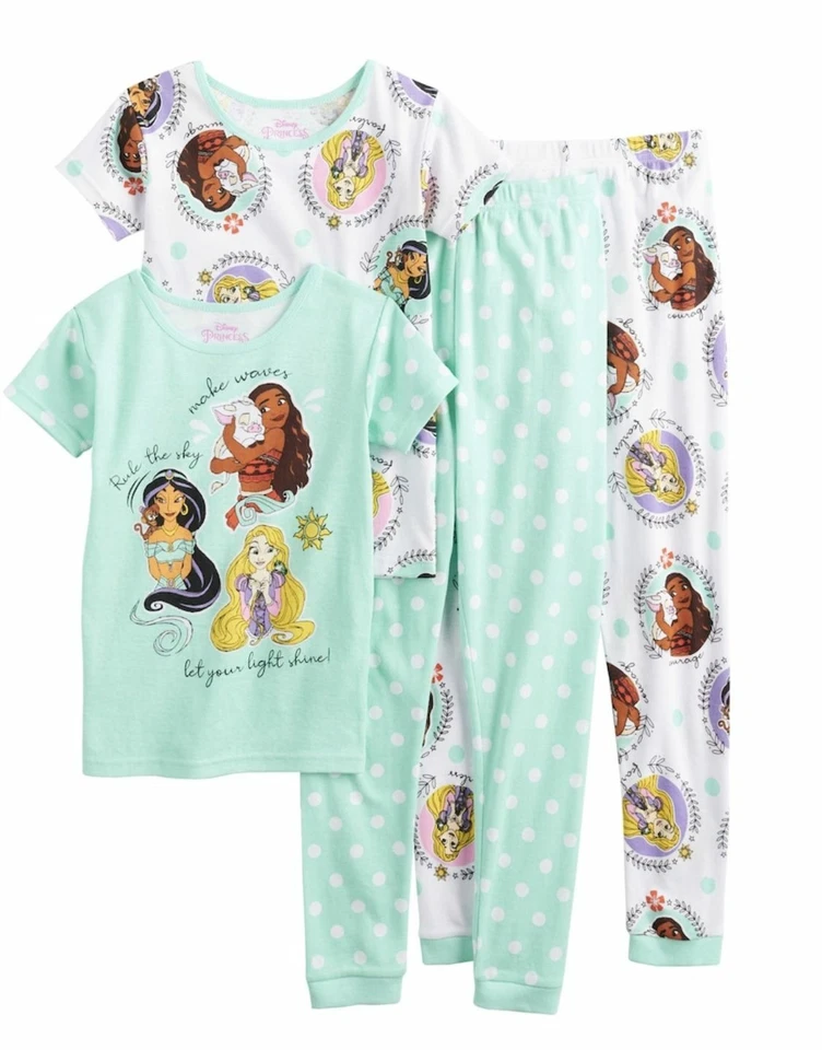DISNEY PRINCESS 4 PIECE PAJAMAS SIZE 4 NEW! - Image 1 of 1
