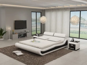 Wasserbett Hotel Doppel Bett Betten Komplett Lederbett Polsterbett Wasser LB8825 - Bild 1 von 12