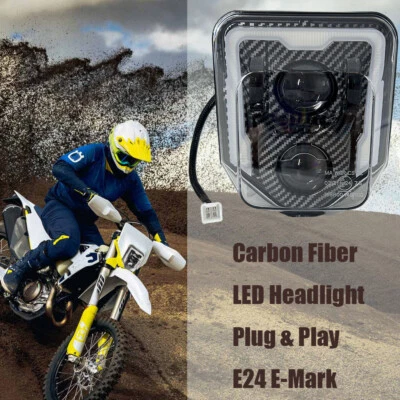 Carbon Fiber LED Headlight For Husqvarna FE 501 450 350 TE 250I  701 Supermotor - Image 1 of 4