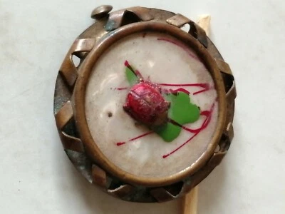 ANCIENNE  BROCHE  COCCINELLE  /nacre vers 1930 - Immagine 1 di 2