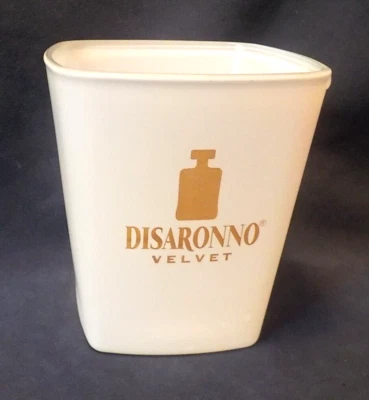 DISARONNO VELVET on the Rocks Square White Frosted 8 oz Bar Glass Gold Tone Logo - Image 1 of 4