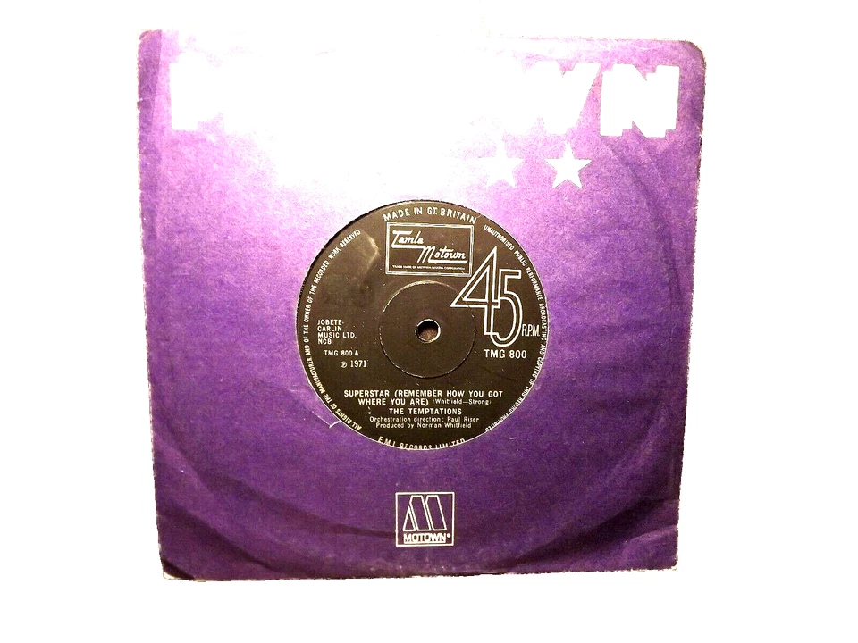 45rpm vinyl...The Temptations...Superstar ( Remember How You Got Where You Are ) - Image 1 of 1