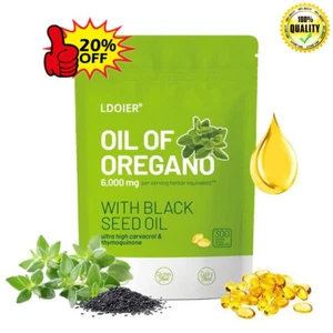 Oil of Oregano 6000mg, 300 Softgels Capsules Black Seed Oil Immune Antioxid P8R6 - Picture 1 of 10