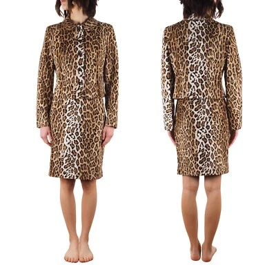Moschino Barato y Chic Vintage Estampado Leopardo Falda Chaqueta Traje Conjunto Talla US10 US8 Foto 1 de 4