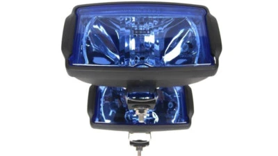 2x Blau Fernscheinwerfer m. Positionslicht H3 123x220x120 12V 24V mit Glühbirnen - Bild 1 von 4
