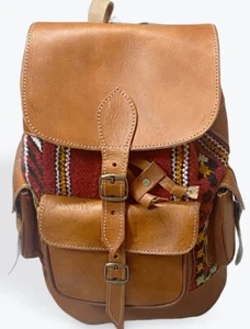Marokkanischer Rucksack Leder Reise. iPod Laptop Week Ender Fes City Tannery - Bild 1 von 11