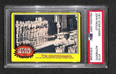John Mollo "SW Costume Oscar Winner" 1977 Topps STAR WARS Signed Rookie Card PSA - Image 1 of 3
