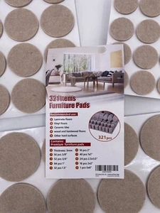 Felt Furniture Pads -321 Pcs Furniture Pads Hardwoods Floors Self Adhesive (AR) - Picture 1 of 8