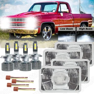 4X 4x6" Inch LED Headlights Hi/Lo Halo DRL For Chevrolet Caprice 1977-1986 - Picture 1 of 12