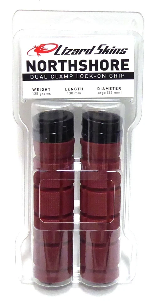 Lizard Skins North Shore Double Lock On Grips Deep Red - Image 1 of 1