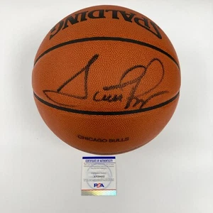 Scottie Pippen Signed Spalding Official NBA Game Issued Bulls Basketball PSA DNA - Picture 1 of 7