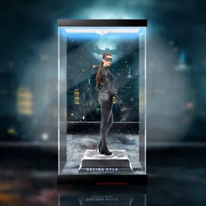 JND Studios The Dark Knight Rises Catwoman Estatua Acrílico Caja de Exhibición LED - Imagen 1 de 4