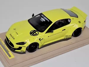 Modelos AB Maserati Granturismo Liberty Walk amarillo brillante 1/18 con calcomanías Alcántara - Imagen 1 de 8
