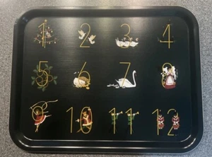 "Bandeja grande de bambú Sophie Allport perdiz en un pero Suecia 17"" X 13""" - Imagen 1 de 3