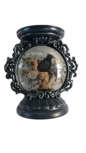 Bath & Body Works Halloween 2022 Musical Raven Swirl Globe 3 Wick Candle Holder - Picture 1 of 2