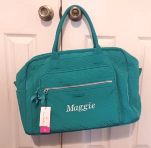 MONOGRAMED VERA BRADLEY WEEKENDER QUILTED TRAVEL DUFFLE OVERNIGHT TOTE BAG-NWT - Picture 1 of 3