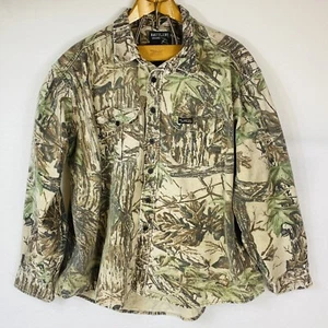 Rattlers Brand Mens XL Real Tree Camo Heavy Hunting Camp Shirt Distressed USA - Picture 1 of 18