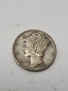 1936 S Mercury Dime VF - XF 90.0% Silver JRT 306 - Picture 1 of 2